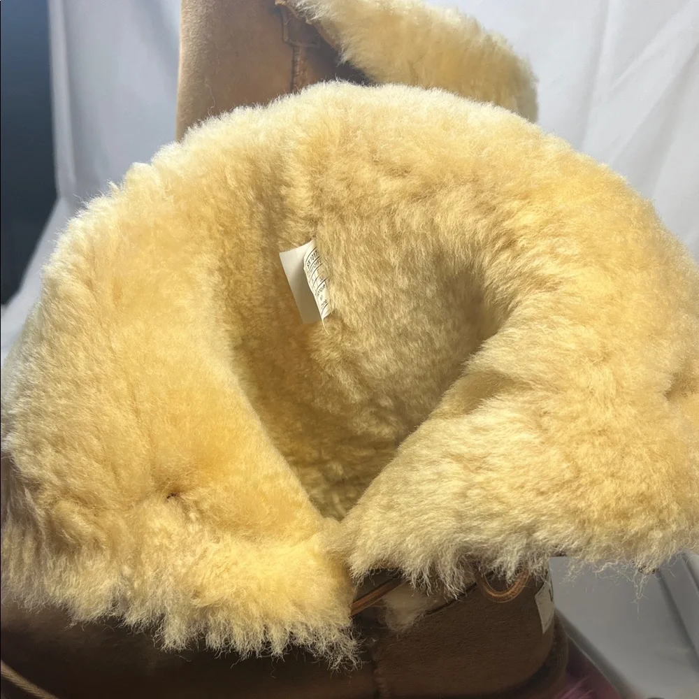 UGG Tan Shearling Buttoned Boots